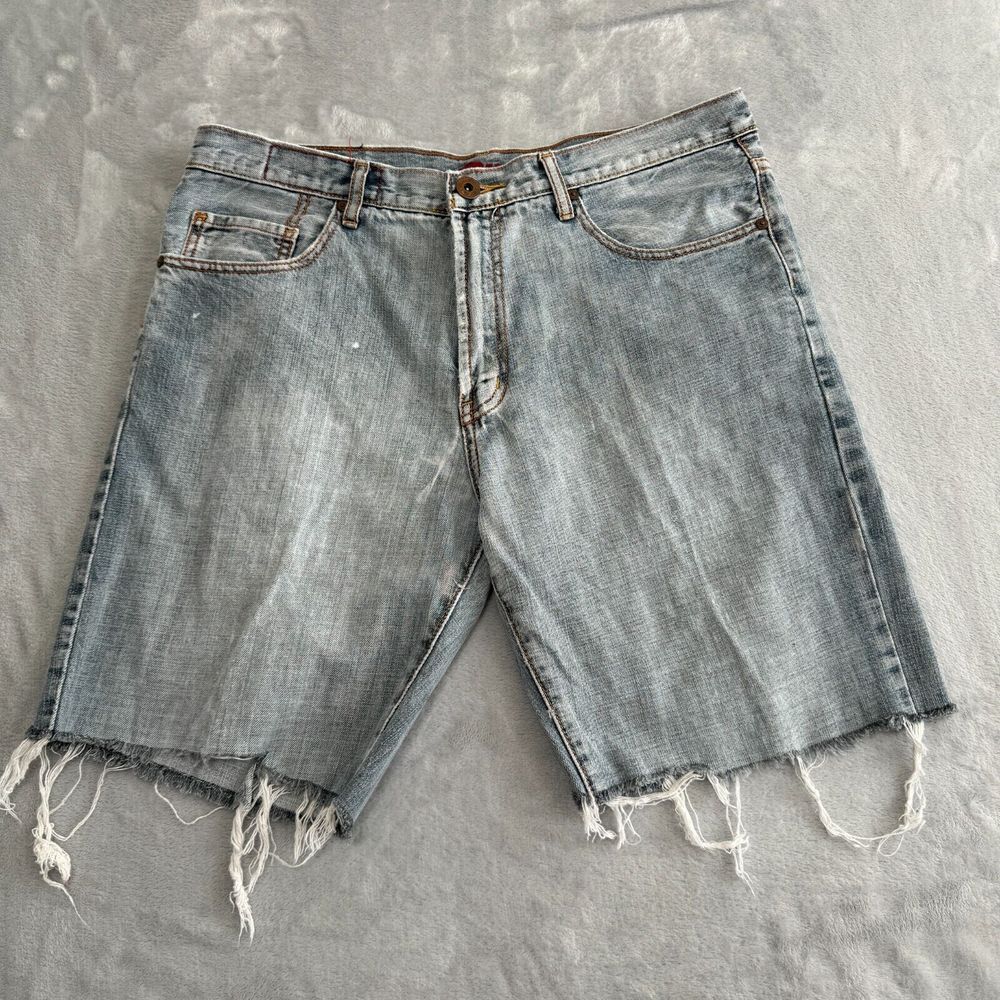 Request Jeans Shorts Mens 36 Blue Cutoff Frayed Distressed 5 Pocket Y2K